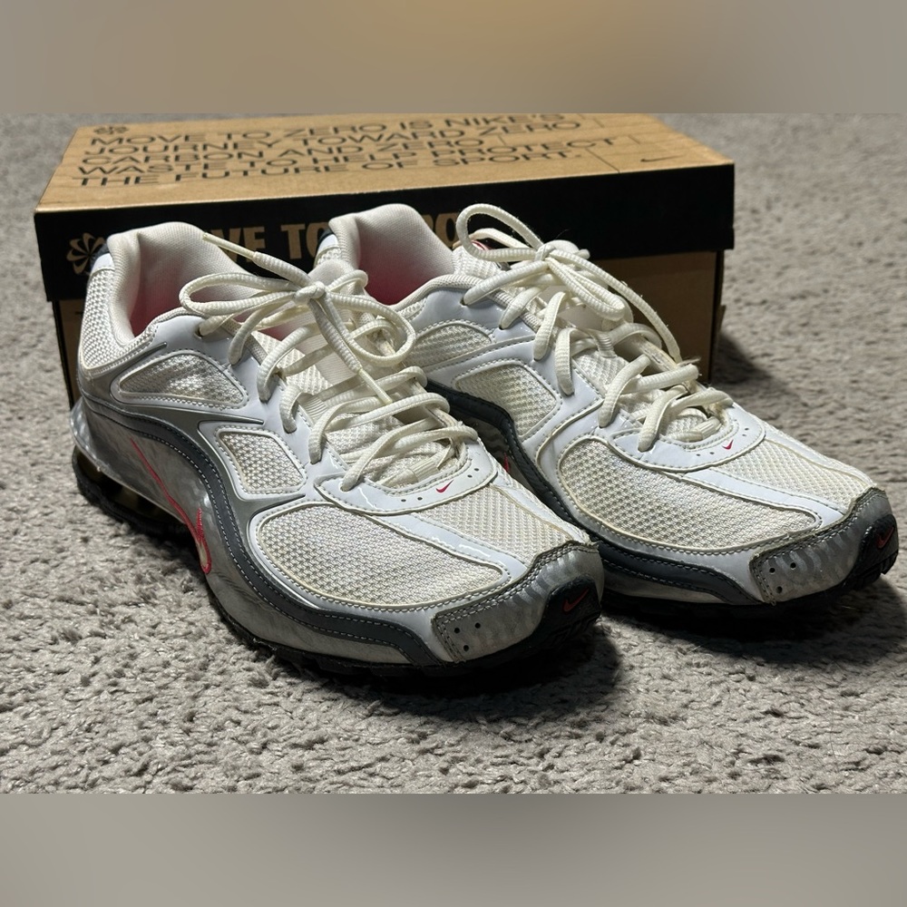 Nike Reax Off White, Gray, Pink Athletic Shoes